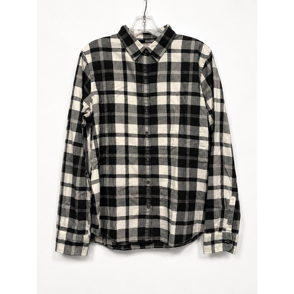 Banana Republic Other - Banana Republic Soft-Wash Shirt Mens Large Black White Plaid Cotton Button Down